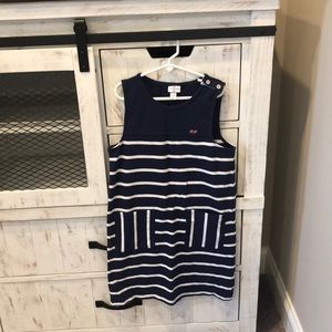 Vineyard Vines for Target Girls Navy Blue and White Striped Dress L (10/12)